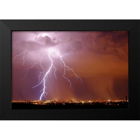 Urban Storm Black Modern Wood Framed Art Print by Taylor, Douglas