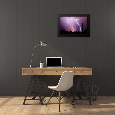 Electrifying Black Modern Wood Framed Art Print by Taylor, Douglas