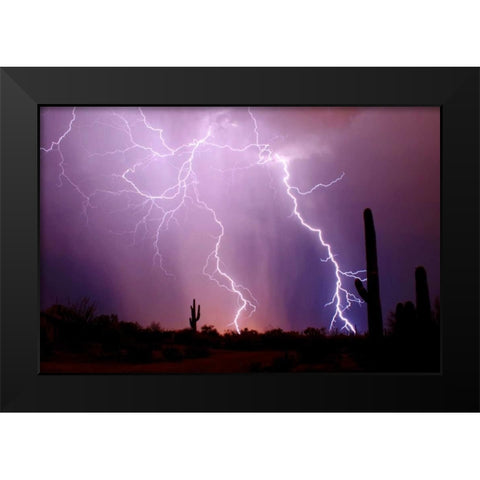 Electrifying Black Modern Wood Framed Art Print by Taylor, Douglas