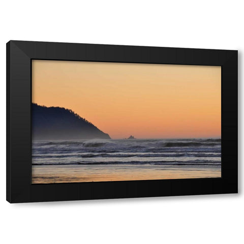 Ocean Sunset I Black Modern Wood Framed Art Print with Double Matting by Thomas, Logan
