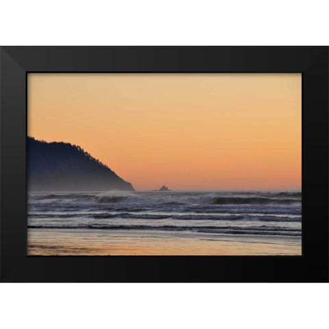 Ocean Sunset I Black Modern Wood Framed Art Print by Thomas, Logan