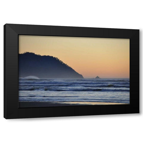 Ocean Sunset II Black Modern Wood Framed Art Print with Double Matting by Thomas, Logan