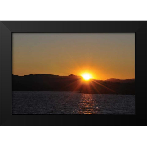 Water Sundown I Black Modern Wood Framed Art Print by Thomas, Logan