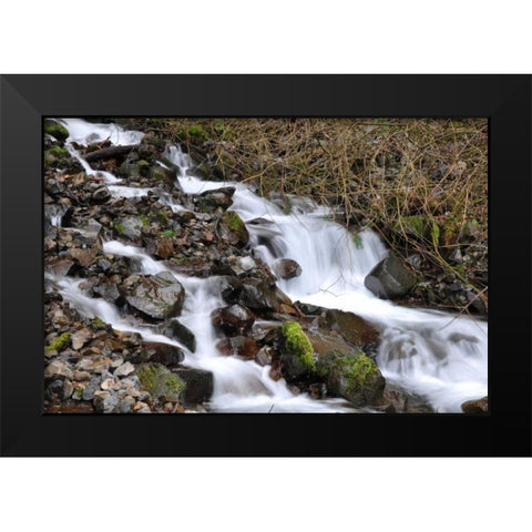 Stream Falls V Black Modern Wood Framed Art Print by Thomas, Logan