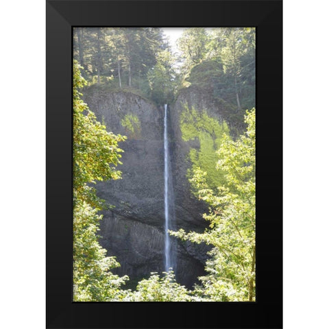 Distant Waterfall Black Modern Wood Framed Art Print by Thomas, Logan