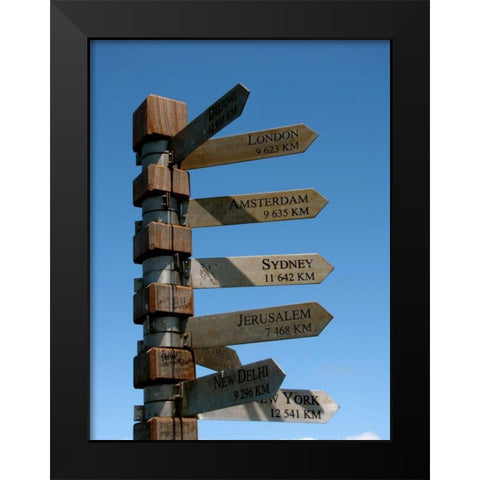 Sign Post Black Modern Wood Framed Art Print by Underdahl, Dana