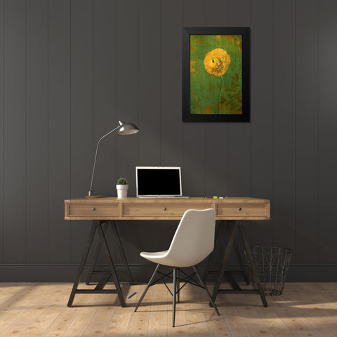 Yellow Renunculus Black Modern Wood Framed Art Print by Geyman, Vitaly