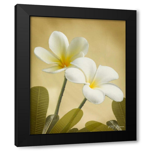 Oriental Plumeria II Black Modern Wood Framed Art Print by Geyman, Vitaly