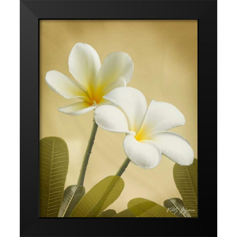 Oriental Plumeria II Black Modern Wood Framed Art Print by Geyman, Vitaly