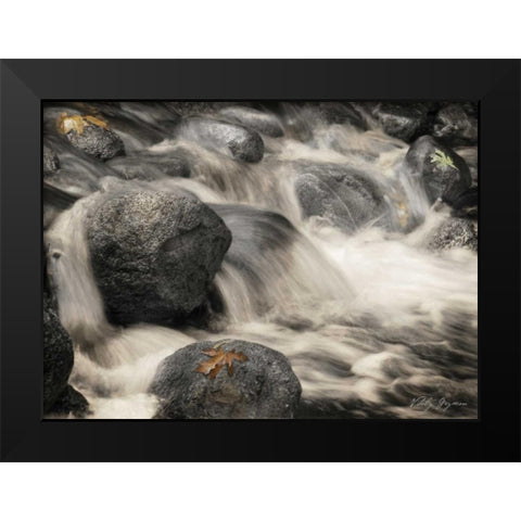 Silver Falls I Black Modern Wood Framed Art Print by Geyman, Vitaly