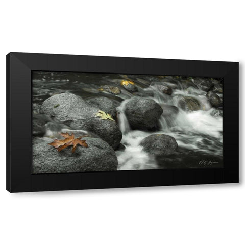 Silver Falls II Black Modern Wood Framed Art Print with Double Matting by Geyman, Vitaly