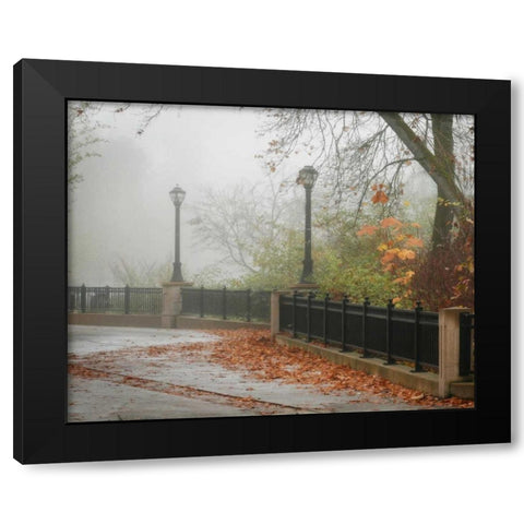 Fall Plaza II Black Modern Wood Framed Art Print with Double Matting by Geyman, Vitaly