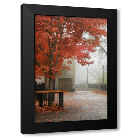 Fall Plaza IV Black Modern Wood Framed Art Print with Double Matting by Geyman, Vitaly