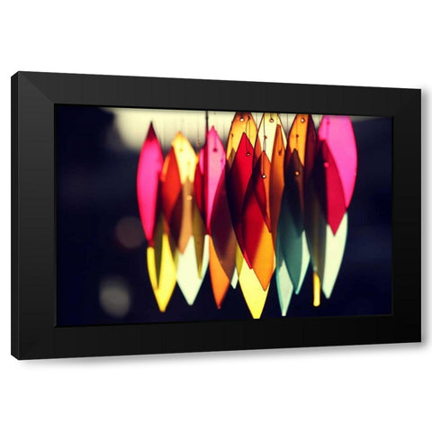 Chimes III Black Modern Wood Framed Art Print with Double Matting by White, Leesa