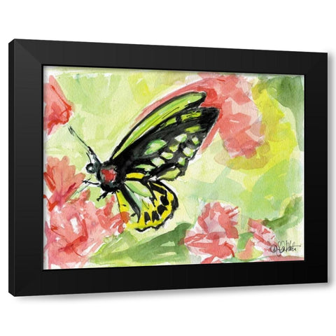 Watercolor Butterfly II Black Modern Wood Framed Art Print by Roberto, LuAnn