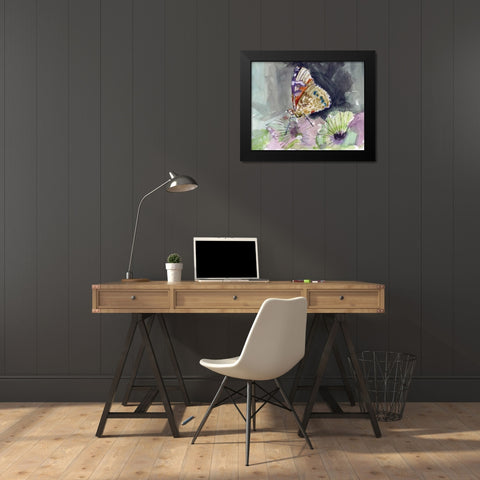 Watercolor Butterfly III Black Modern Wood Framed Art Print by Roberto, LuAnn