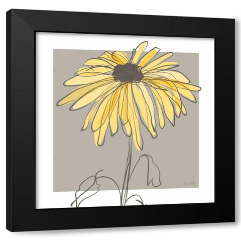 Yellow and Gray IV Black Modern Wood Framed Art Print with Double Matting by Ruff, Kris