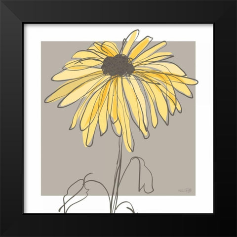 Yellow and Gray IV Black Modern Wood Framed Art Print by Ruff, Kris