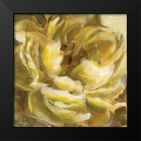 Yellow Peony Black Modern Wood Framed Art Print by Salness, Annie