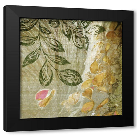 Green Swirl I Black Modern Wood Framed Art Print with Double Matting by Studio 2