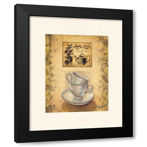 Tea for Two Black Modern Wood Framed Art Print by Sjodin, Valerie