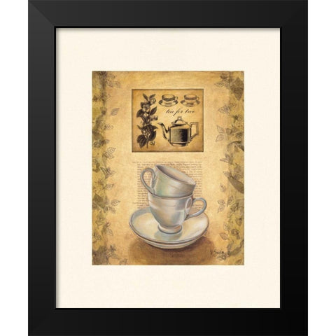 Tea for Two Black Modern Wood Framed Art Print by Sjodin, Valerie