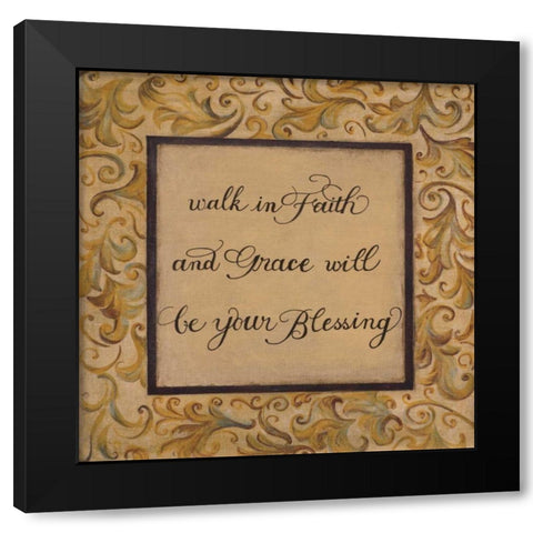 Walk in Faith Black Modern Wood Framed Art Print with Double Matting by Smith, Pamela