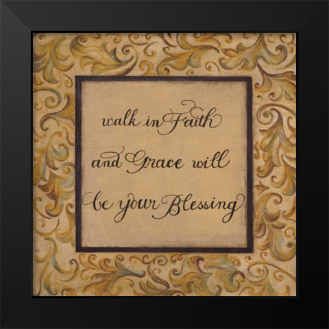 Walk in Faith Black Modern Wood Framed Art Print by Smith, Pamela