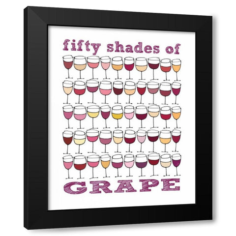Fifty Shades of Grape Black Modern Wood Framed Art Print with Double Matting by Sosik, Jennifer