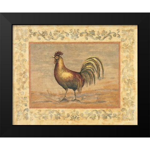 Rooster Black Modern Wood Framed Art Print by Schippel, Banafshe
