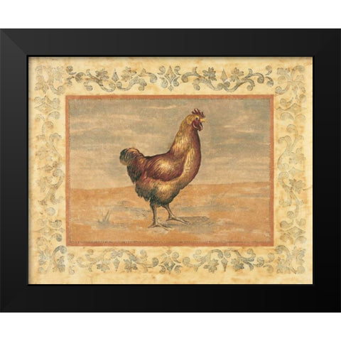 Hen Black Modern Wood Framed Art Print by Schippel, Banafshe