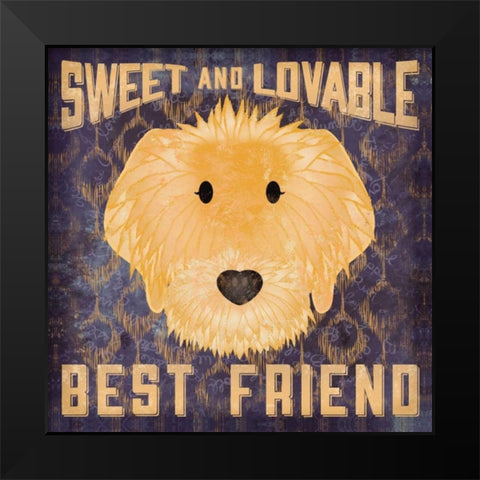 Golden Doodle Black Modern Wood Framed Art Print by Sta Teresa, Ashley