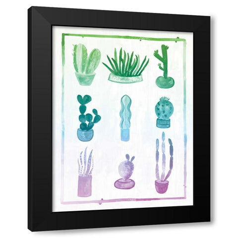 Ombre Cactus Black Modern Wood Framed Art Print with Double Matting by Sta Teresa, Ashley