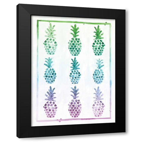 Ombre Pineapple Black Modern Wood Framed Art Print with Double Matting by Sta Teresa, Ashley
