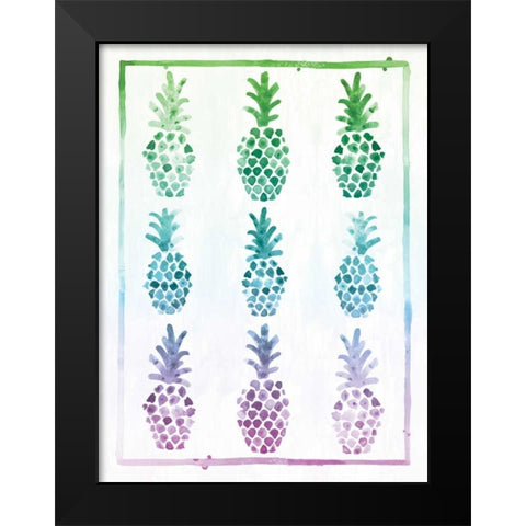 Ombre Pineapple Black Modern Wood Framed Art Print by Sta Teresa, Ashley