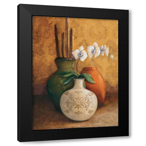 Modern Orchid I Black Modern Wood Framed Art Print by 3 Bamboo Studio