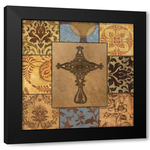 Patchwork Cross I Black Modern Wood Framed Art Print by Williams, Todd