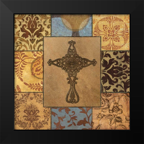 Patchwork Cross I Black Modern Wood Framed Art Print by Williams, Todd