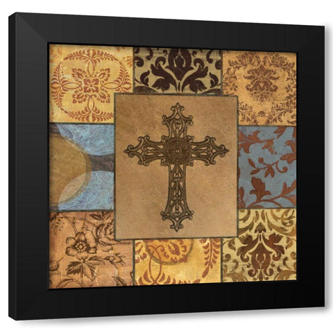 Patchwork Cross II Black Modern Wood Framed Art Print by Williams, Todd