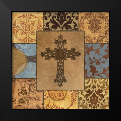 Patchwork Cross II Black Modern Wood Framed Art Print by Williams, Todd