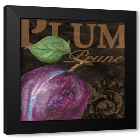 French Fruit Plum Black Modern Wood Framed Art Print with Double Matting by Williams, Todd
