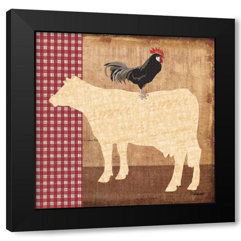 Cow Black Modern Wood Framed Art Print by Williams, Todd