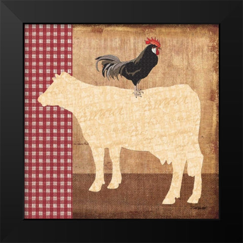 Cow Black Modern Wood Framed Art Print by Williams, Todd