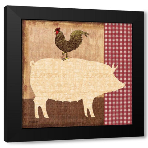 Pig Black Modern Wood Framed Art Print by Williams, Todd