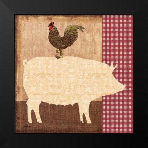 Pig Black Modern Wood Framed Art Print by Williams, Todd