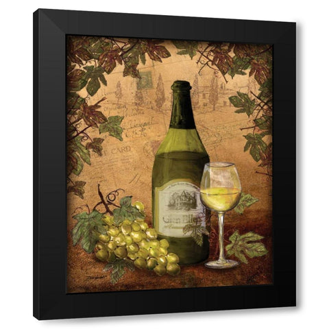 White Wine Black Modern Wood Framed Art Print by Williams, Todd
