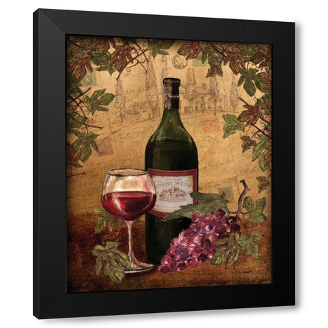 Red Wine Black Modern Wood Framed Art Print with Double Matting by Williams, Todd
