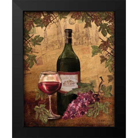 Red Wine Black Modern Wood Framed Art Print by Williams, Todd