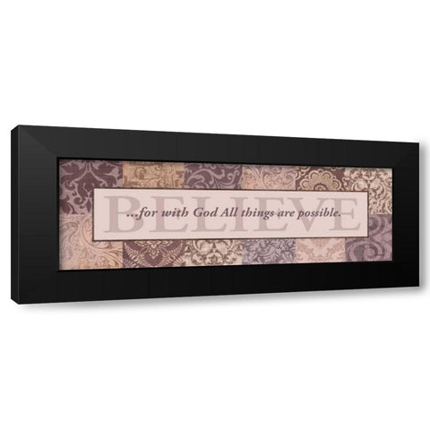 Believe Black Modern Wood Framed Art Print with Double Matting by Williams, Todd