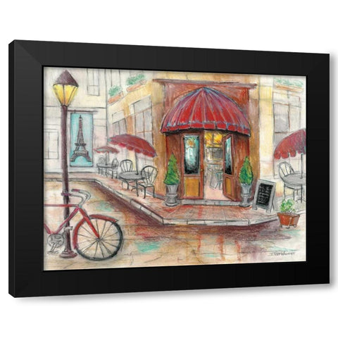 Paris Cafe Black Modern Wood Framed Art Print with Double Matting by Williams, Todd